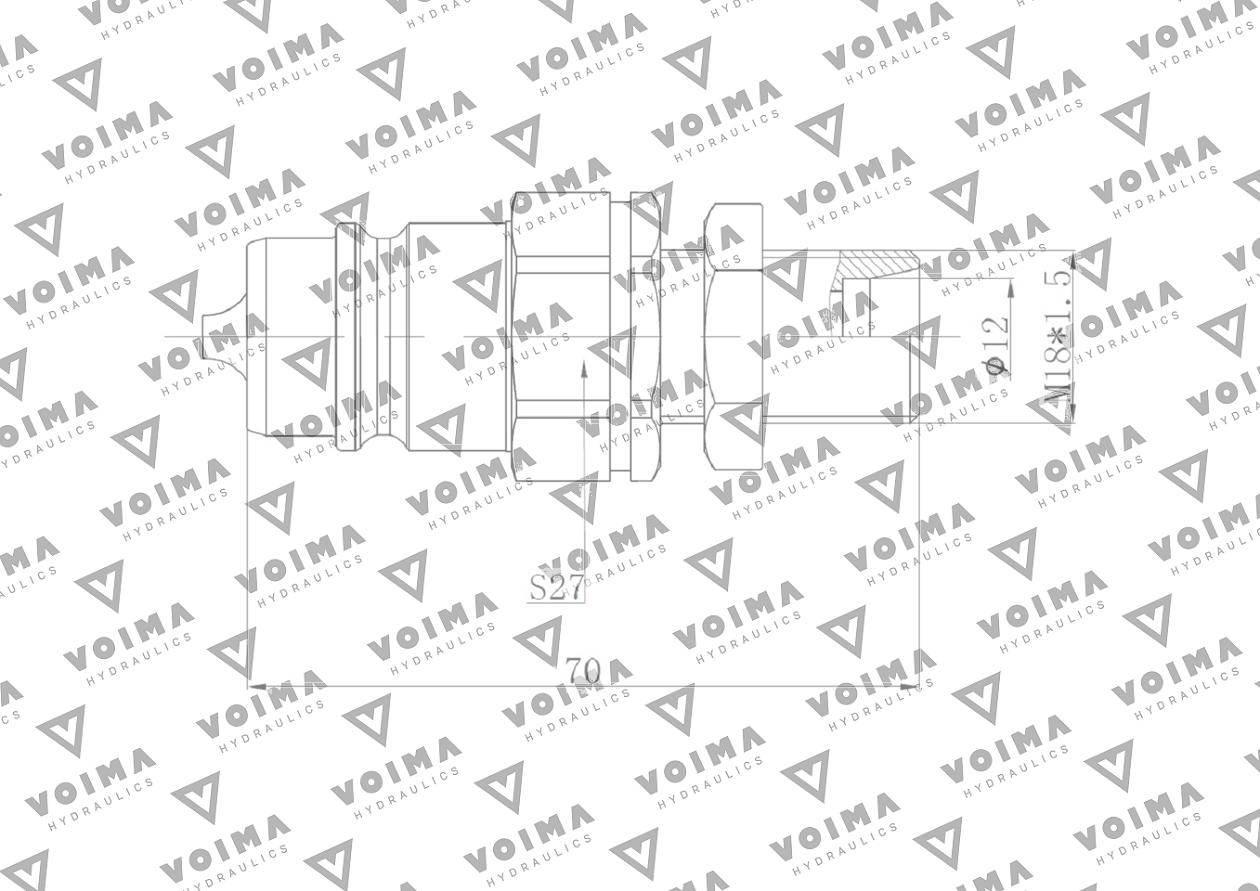 Szybkozłącze hydrauliczne wtyczka euro m18x1.5 gz long 9100818lw voima 50sz - zdjęcie 3