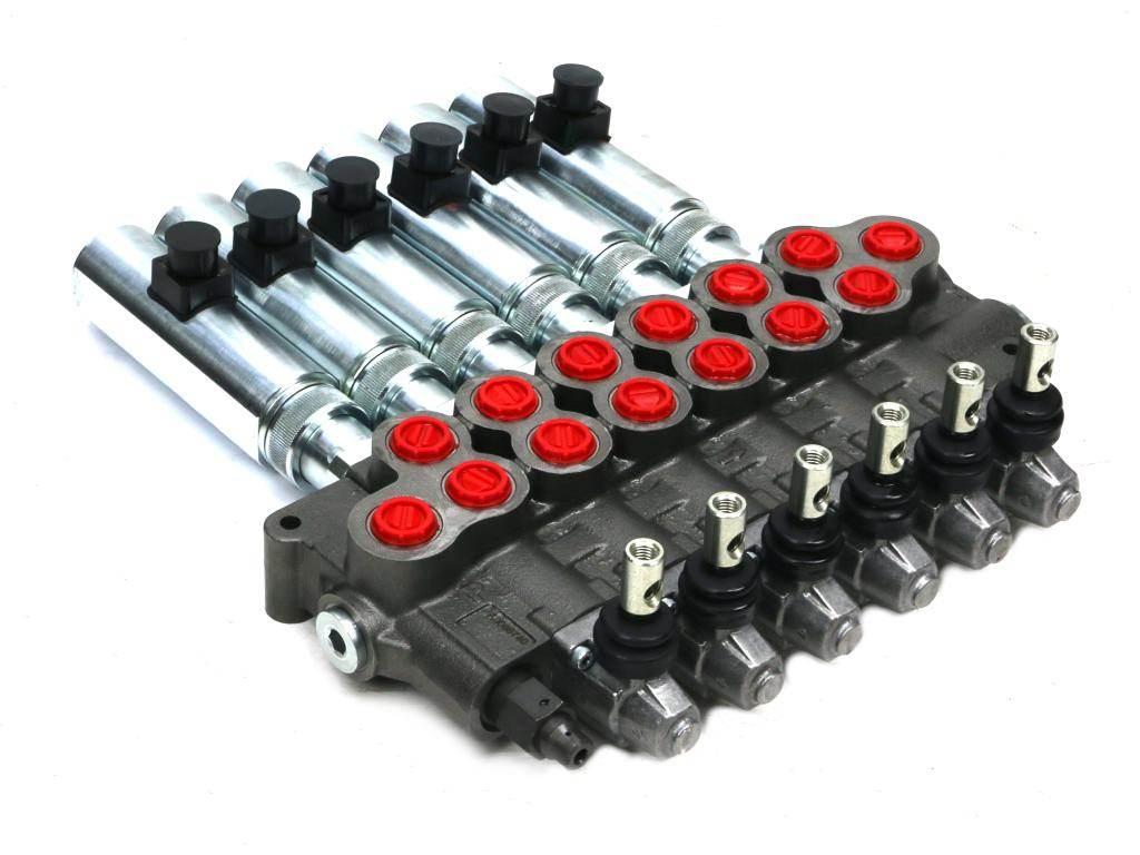 Rozdzielacz hydrauliczny 80 l/m 6 sekc.ster ręczno elektryczne 24 dc