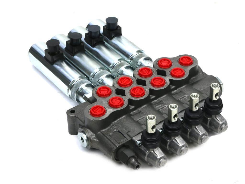 Rozdzielacz hydrauliczny 80 l/m 4 sekc.ster ręczno elektryczne 24 dc