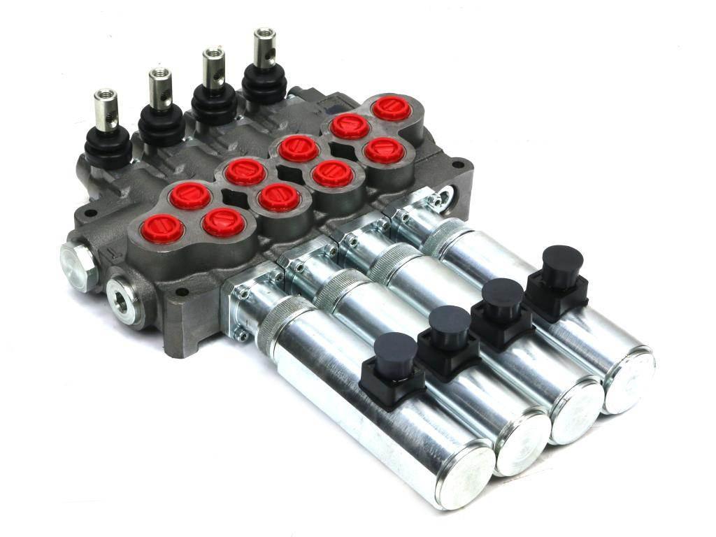 Rozdzielacz hydrauliczny 80 l/m 4 sekc.ster ręczno elektryczne 24 dc - zdjęcie 2