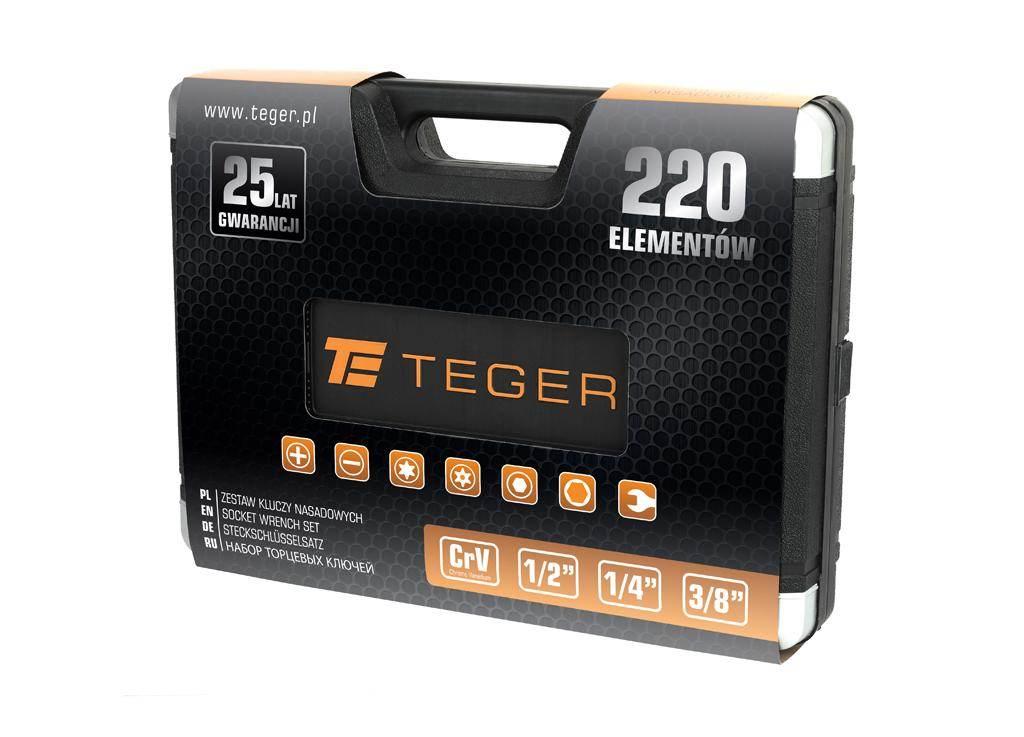 Zestaw kluczy nasadowych 220szt teger | T-W-NWZK220 - zdjęcie 2