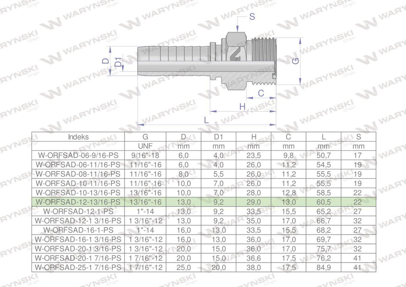Zakucie hydrauliczne orfsad dn13 13/16"-16 premium waryński 5szt - zdjęcie 3