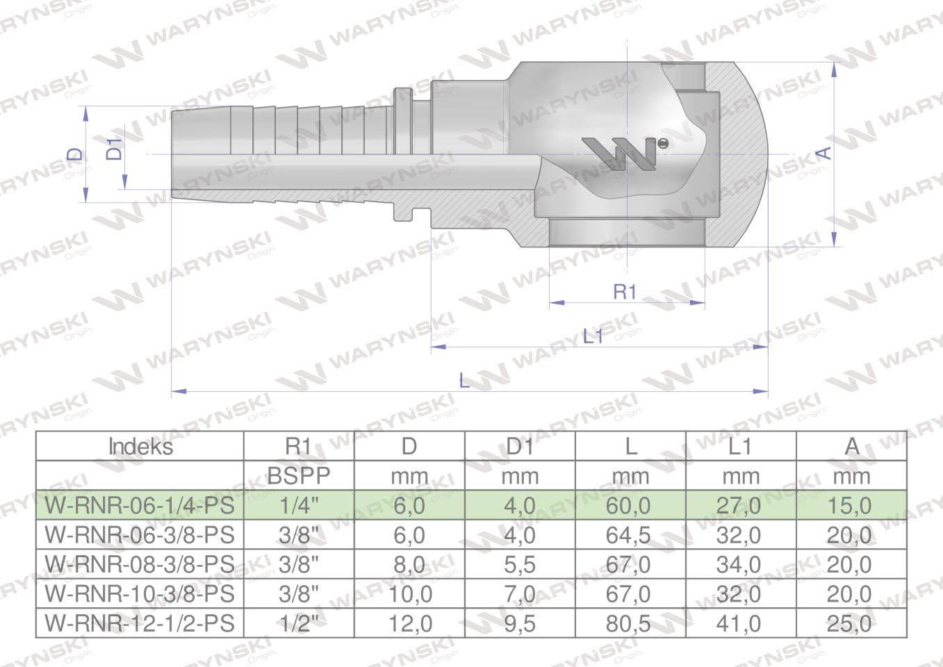 Zakucie hydrauliczne oczkowe rnr dn06 1/4" premium waryński 10szt - zdjęcie 3