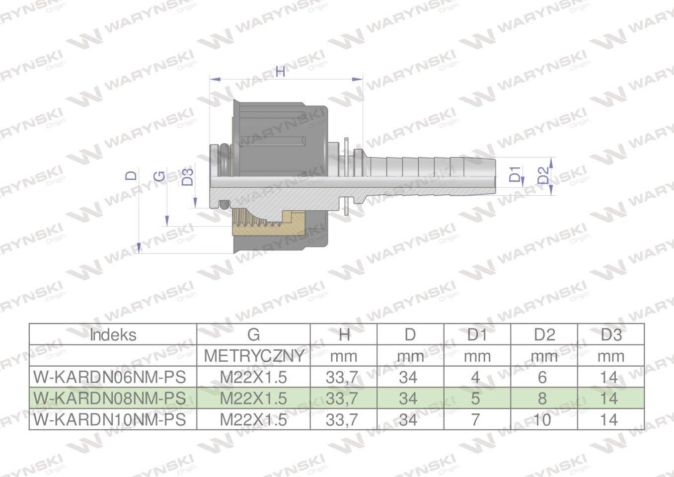 Zakucie nakretka do myjek karcher na waz dn08 gw m22x1.5 rm-kardn08nm premi - zdjęcie 4