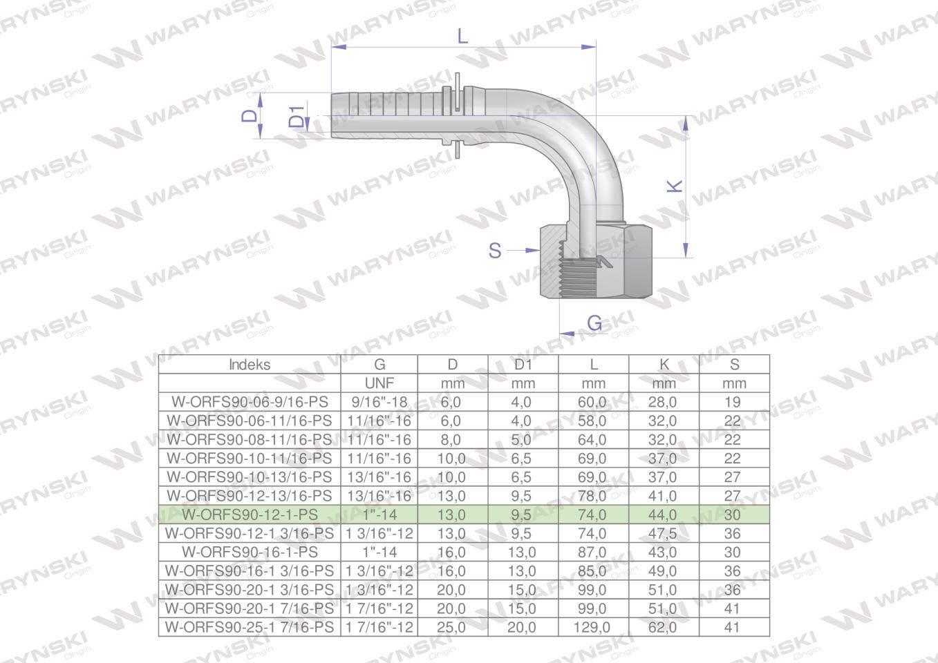 Zakucie hydrauliczne orfs90 dn13 1"-14 premium waryński 5szt - zdjęcie 4