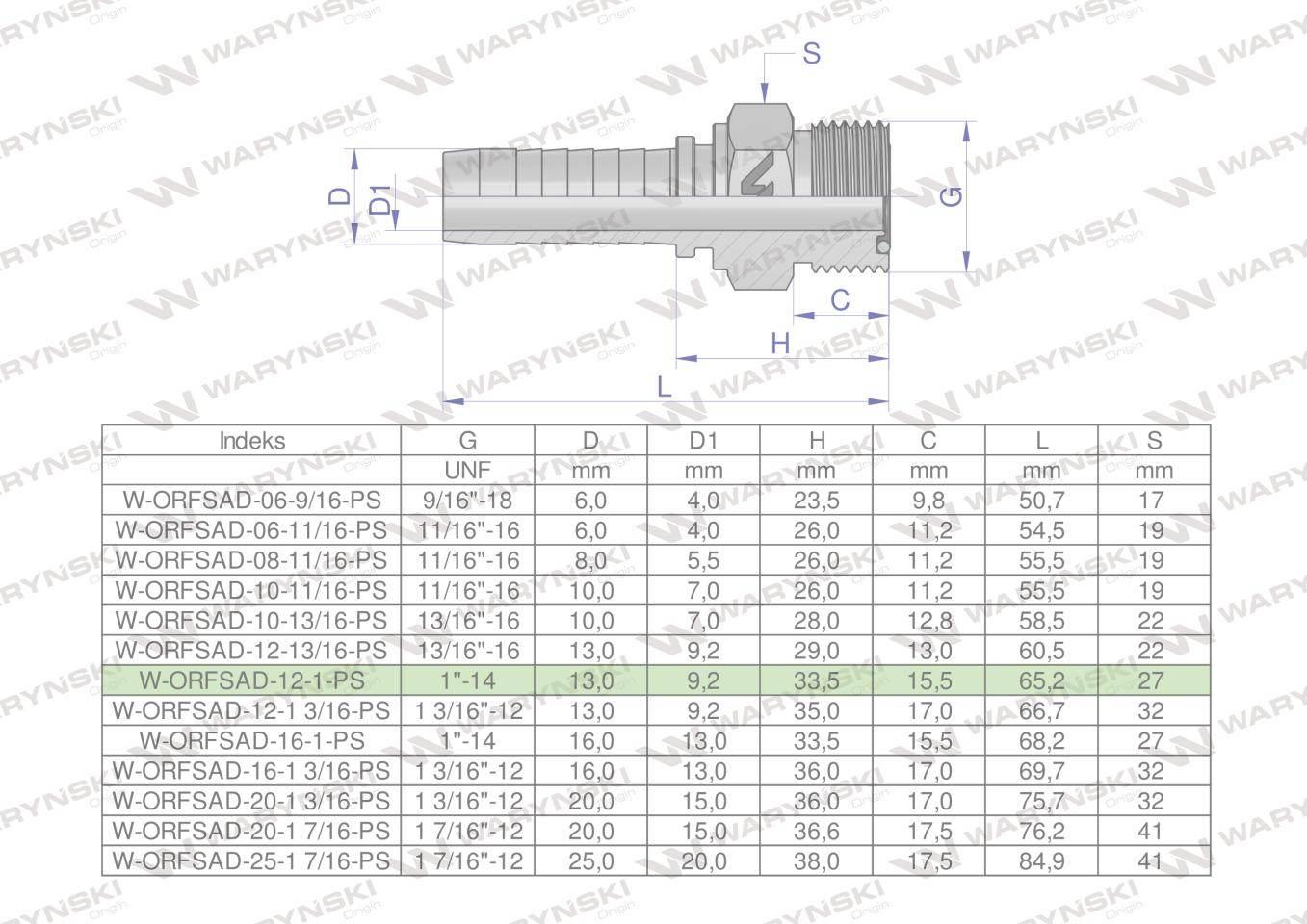Zakucie hydrauliczne orfsad dn13 1"-14 premium waryński 5szt - zdjęcie 3