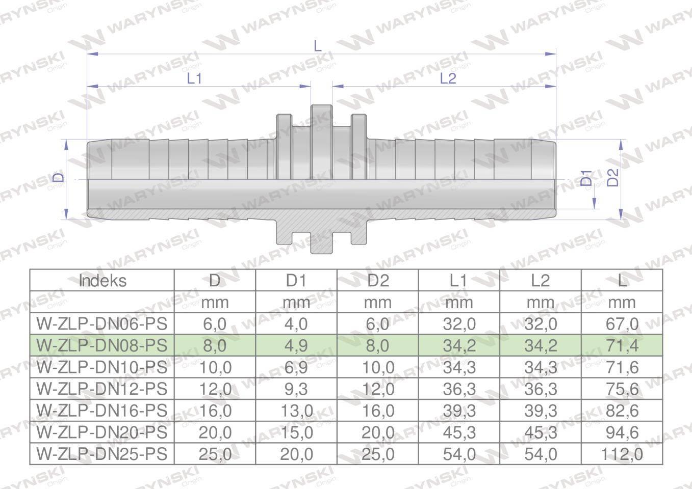 Zakucie hydrauliczne łącznik węży dn08 premium waryński 10szt - zdjęcie 3