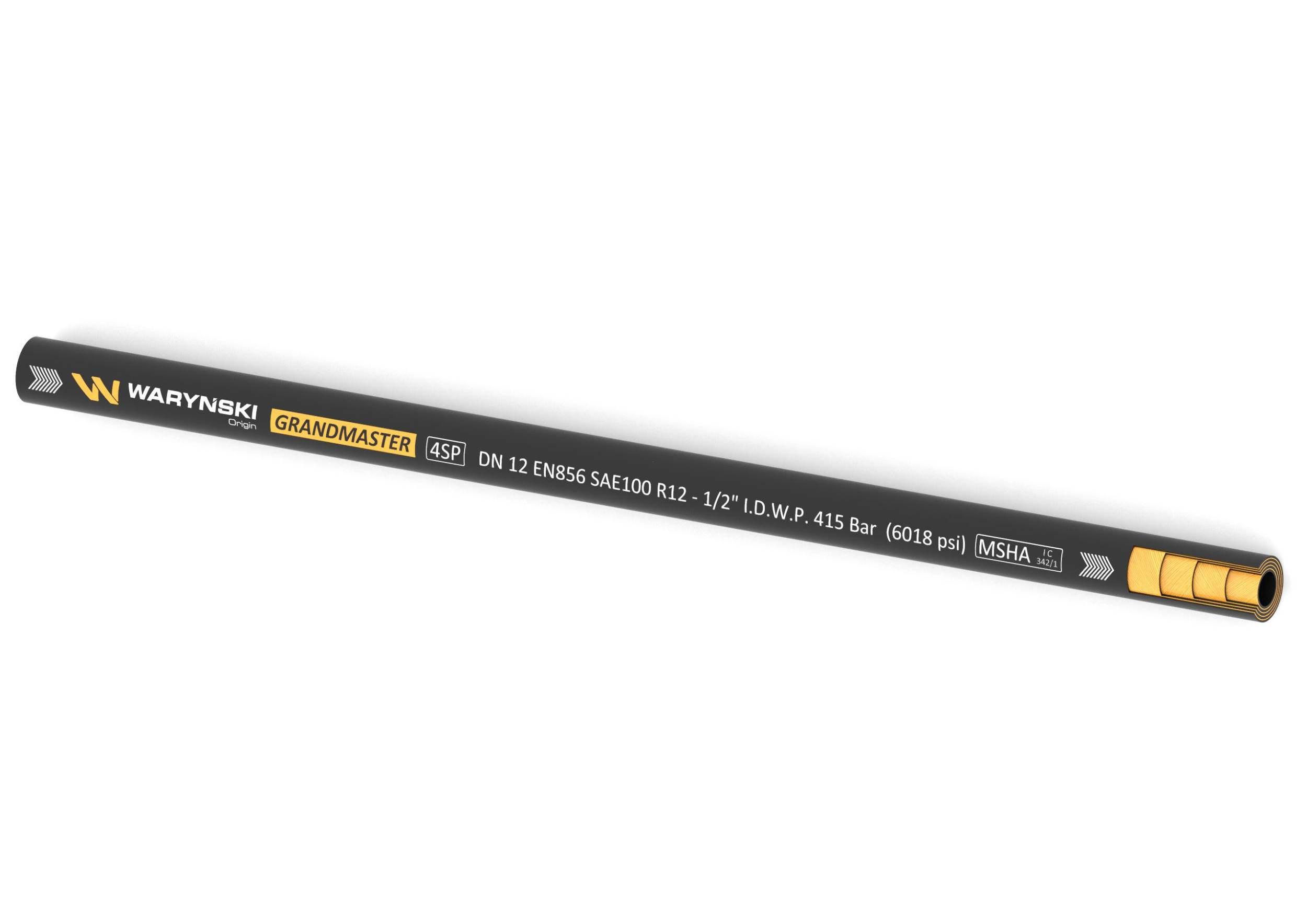 Wąż hydrauliczny do zakuwania grandmaster 4sp dn12 4-oplotowy 415 bar waryń