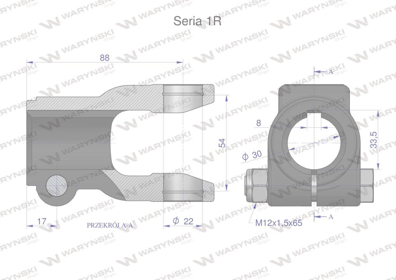 Widłak na wpust 8 śr.otw.30mm 22x54 seria 1r waryński - zdjęcie 2