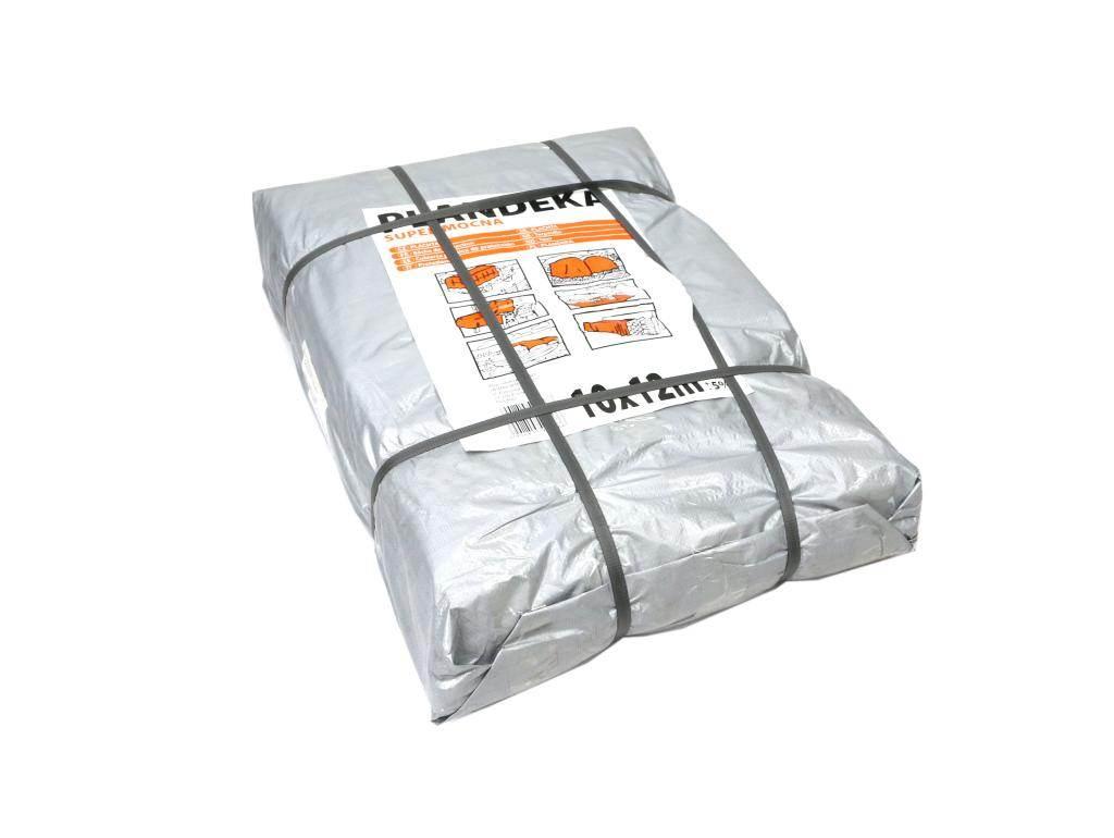 Plandeka super mocna 10x12m srebrna gramatura 160g/m2