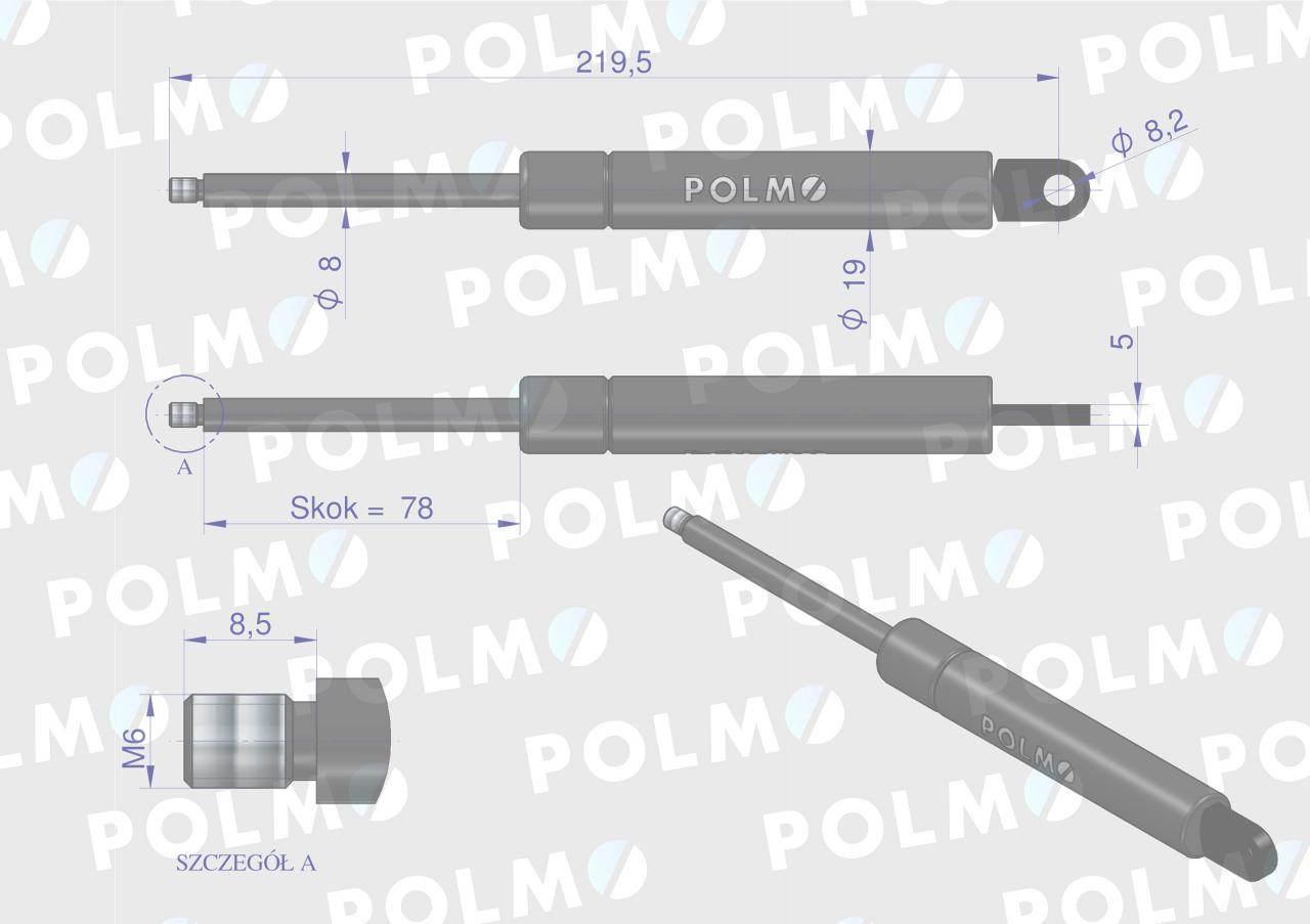 Siłownik dachu 7013263m91 massey ferguson polmo - zdjęcie 2