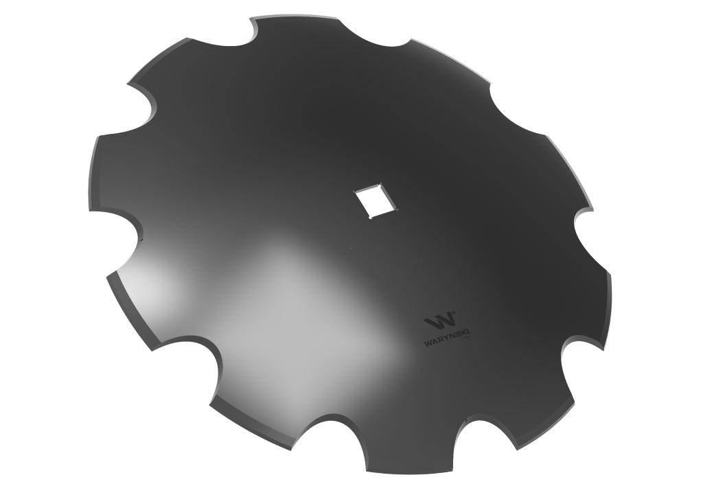 Talerz uzębiony z-10 fi 610 otwór 35x35 grubość 6mm stal borowa waryński r