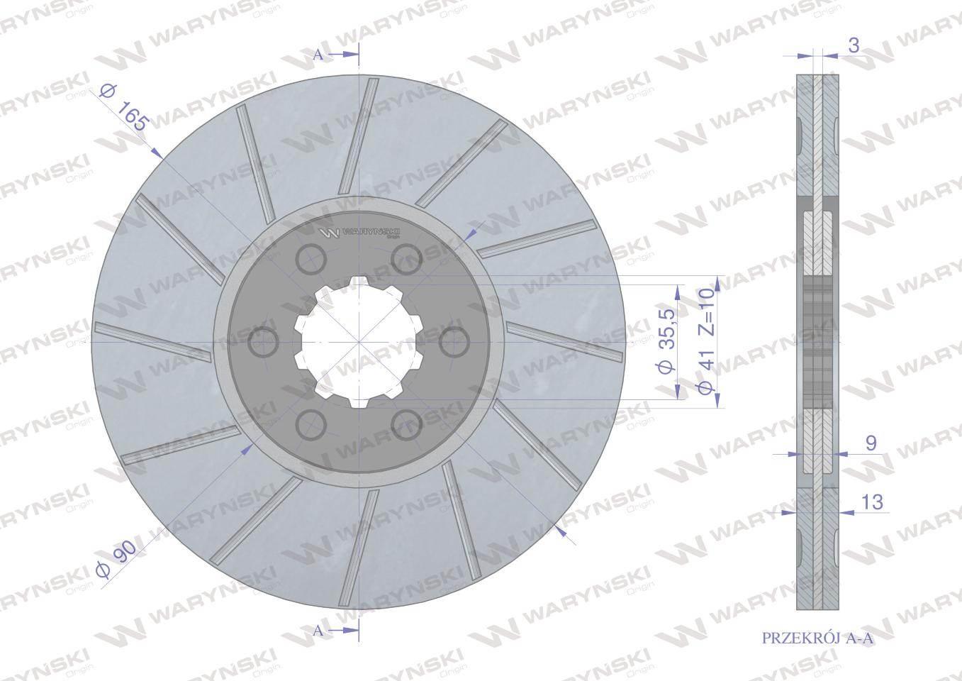 Tarcza hamulcowa 131788a1 case waryński | 131788A1W - zdjęcie 3
