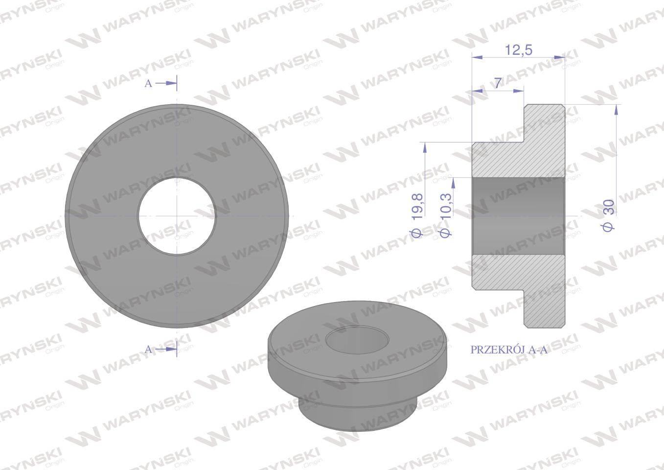 Tulejka wewnętrzna noża rozdrabniacza 20mm do noża 4mm bizon waryński 25szt - zdjęcie 2