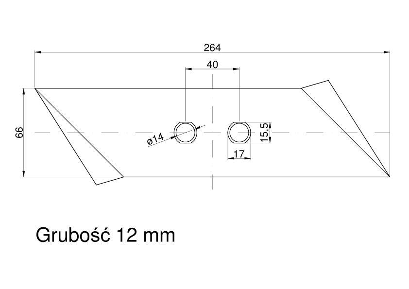 Dłutonakładka lemiesza lewa kverneland vulcan pasuje śruba m12x34ov2 - zdjęcie 6