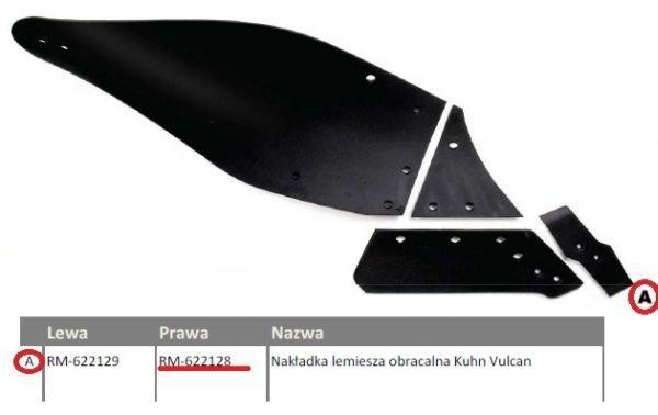 Dłutonakładka lemiesza obracalna prawa kuhn vulcan pasuje śruba m12x34ov2 2 - zdjęcie 2