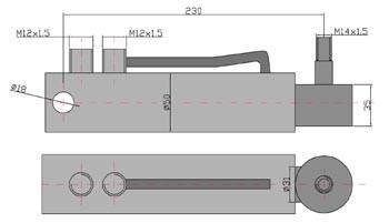 Cylinder hydraulicznysiłownik wspomagania układu kierowniczego mf3 kraj 7009031m1 smt1r.40.22.140-00 - zdjęcie 3