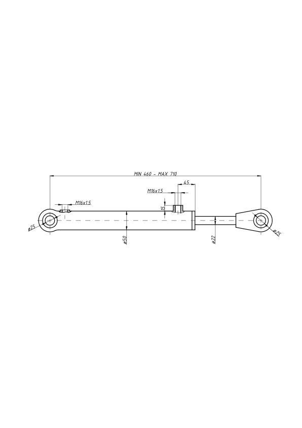 Cylinder hydraulicznysiłownik wysuwu motowideł cj2f16/40/22/250z5040995130 - zdjęcie 3