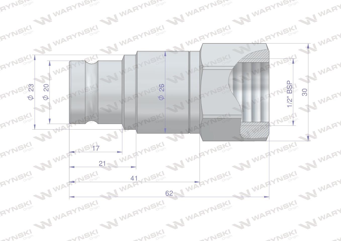Szybkozłącze hydrauliczne suchoodcinające rozmiar 3/8 wtyczka g1/2"bsp gwin - zdjęcie 3