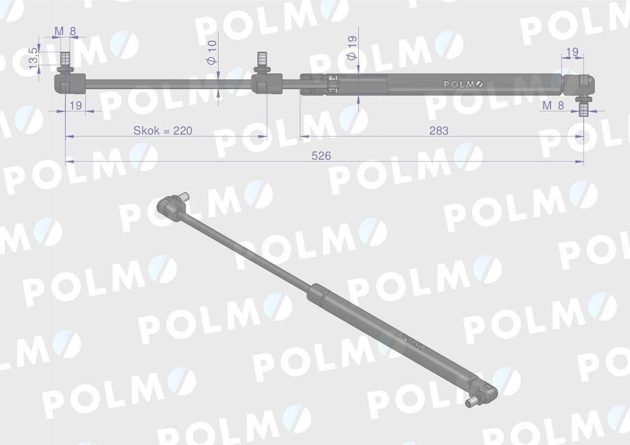 Siłownik l max 526mm 4274843m1p massey ferguson polmo - zdjęcie 2