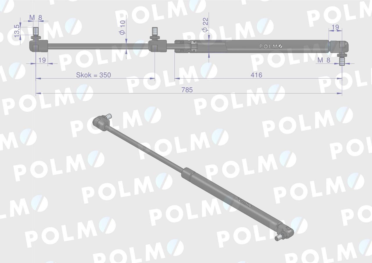 Siłownik l max 785mm 3782975m1p massey ferguson polmo - zdjęcie 2