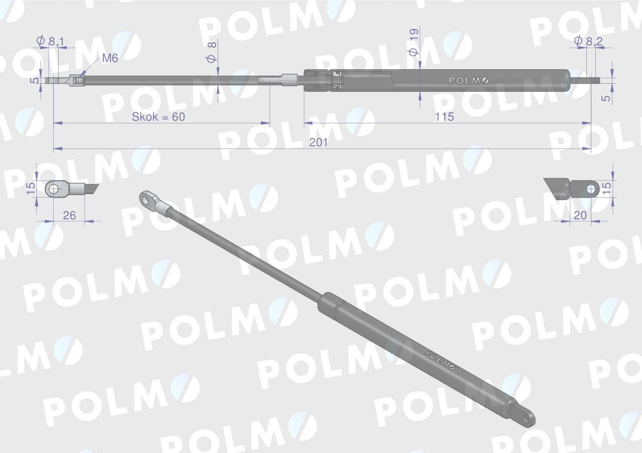 Siłownik l max 201mm 65499080 6-10018200 mauser polmo - zdjęcie 2