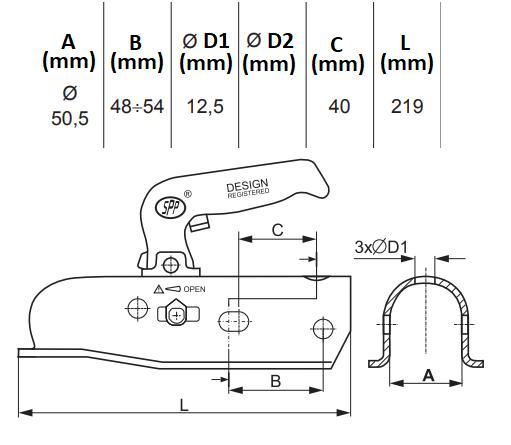 Głowica zaczepowa bc-2300c dmc2300kg przyczepka spp - zdjęcie 2