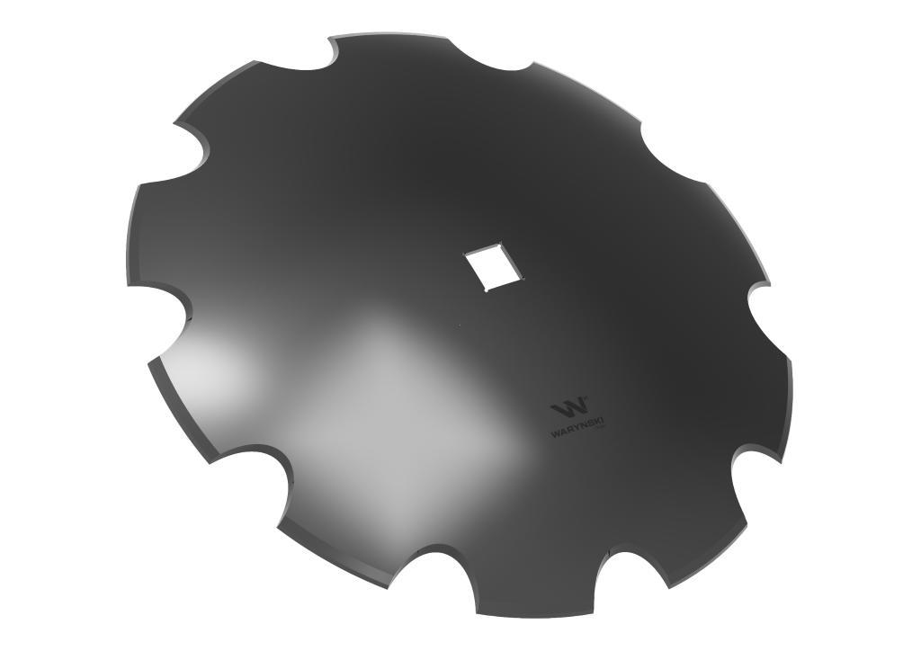 Talerz uzębiony z-10 fi 660 otwór 40x40 grubość 6mm stal borowa waryński r