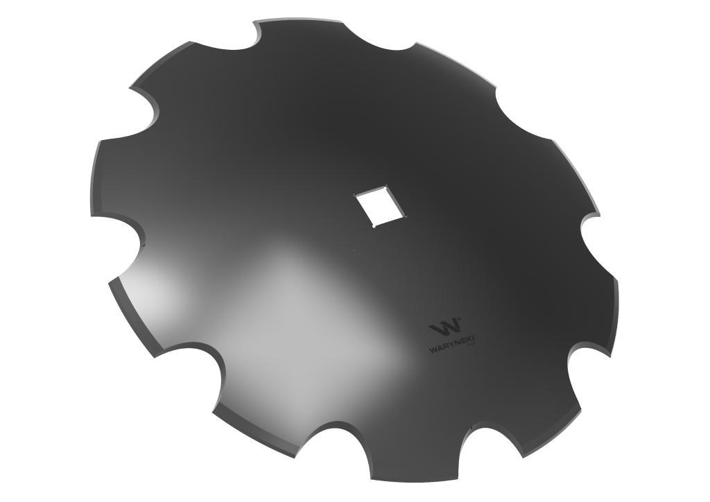Talerz uzębiony z-10 fi 610 otwór 40x40 grubość 6mm stal borowa waryński r