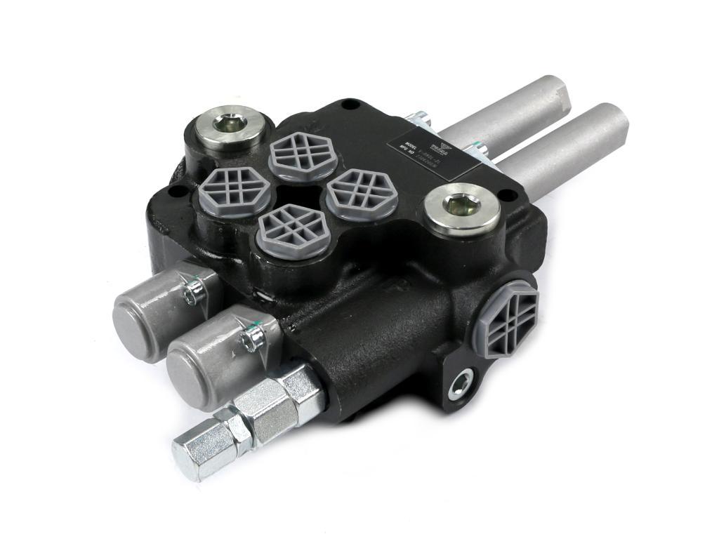 Rozdzielacz hydrauliczny 2-sekcyjny 80l sterowany joystickiem na linkę voim