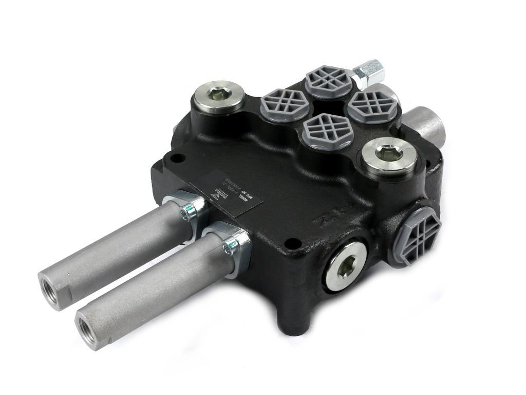 Rozdzielacz hydrauliczny 2-sekcyjny 80l sterowany joystickiem na linkę voim - zdjęcie 2