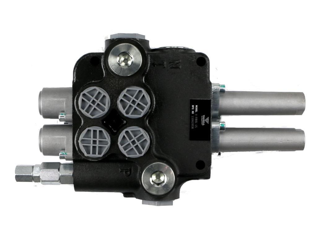 Rozdzielacz hydrauliczny 2-sekcyjny 80l sterowany joystickiem na linkę voim - zdjęcie 3