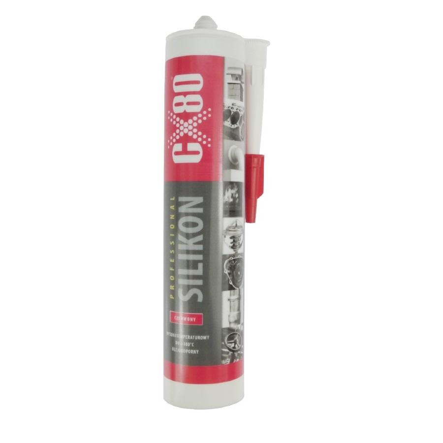 Silikon Wysokotemperaturowy Kartusz 310ml Od 65°C Do 260°C Czerwony Cx-80