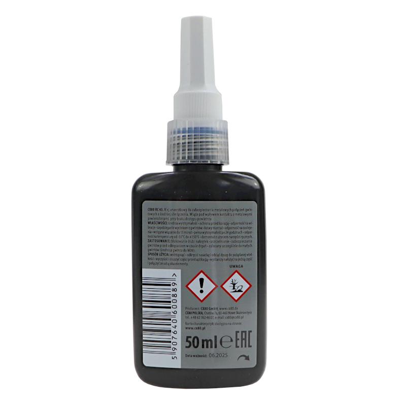 Klej Anaerobowy 50ml Niebieski Zabezpieczenie Do Łożysk I Śrub Rc43 Cx-80 - zdjęcie 2