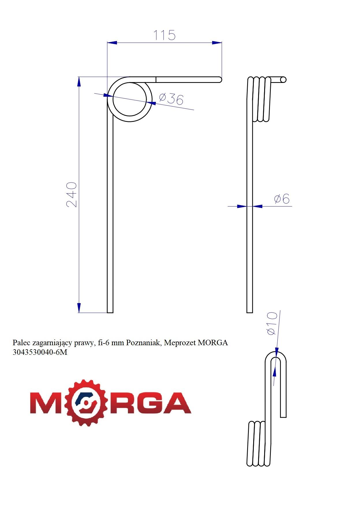 Palec Zagarniający Prawy Fi-6 Mm Poznaniak Meprozet 3043530040 3043530051 - zdjęcie 4