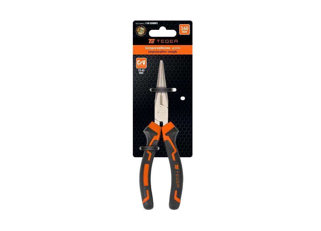 Szczypce wydłużone proste 160mm teger | T-W-SZW001