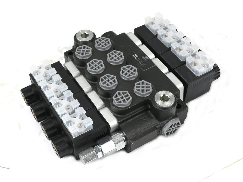 Rozdzielacz hydrauliczny 4-sekcyjny sterowany elektrycznie 12v 40l voima