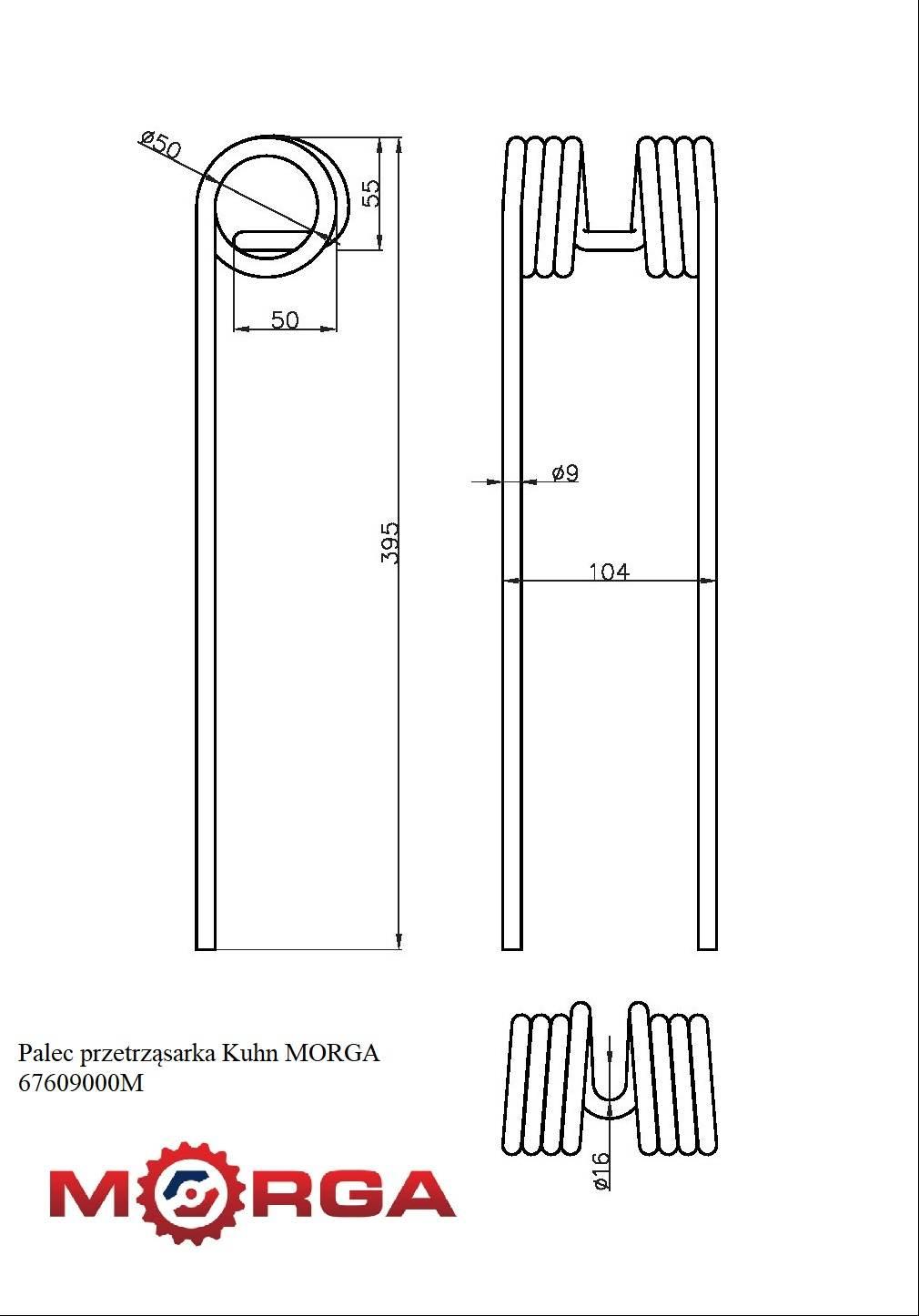 Palec Przetrząsarka 58561900 Kuhn Malowane Proszkowo Morga - zdjęcie 5