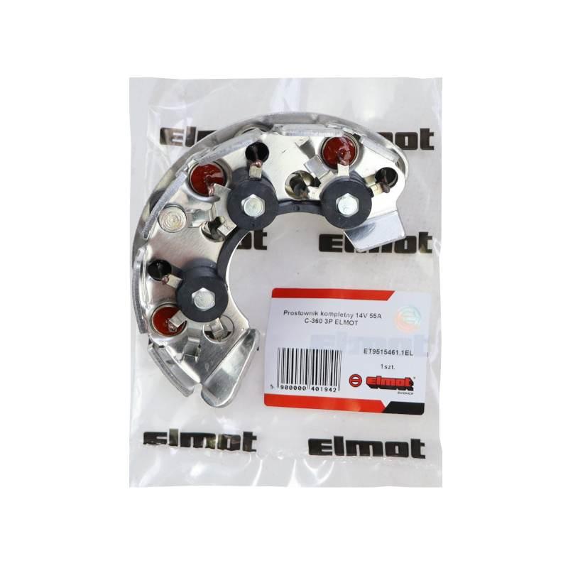 Prostownik Kompletny Alternatora 14v 55a 9515461 C-360 3p Elmot - zdjęcie 3
