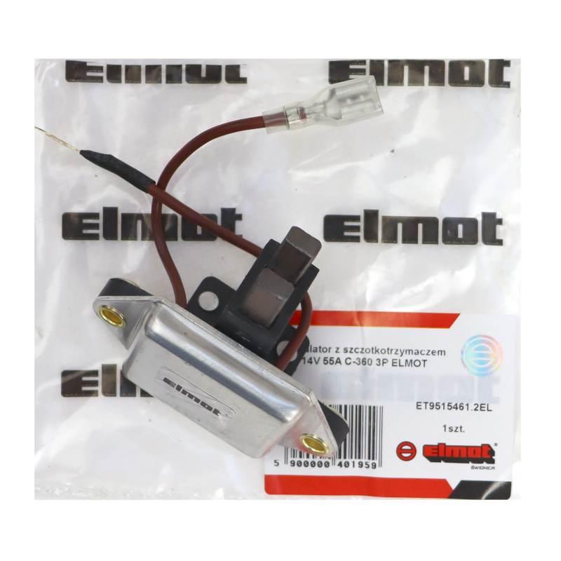Regulator Ze Szczotkotrzymaczem Alternatora 14v 55a 9515461 C-360 3p Elmot - zdjęcie 4