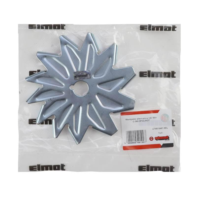Wentylator Alternatora 14v 55a 9515461 C-360 3p Elmot - zdjęcie 3