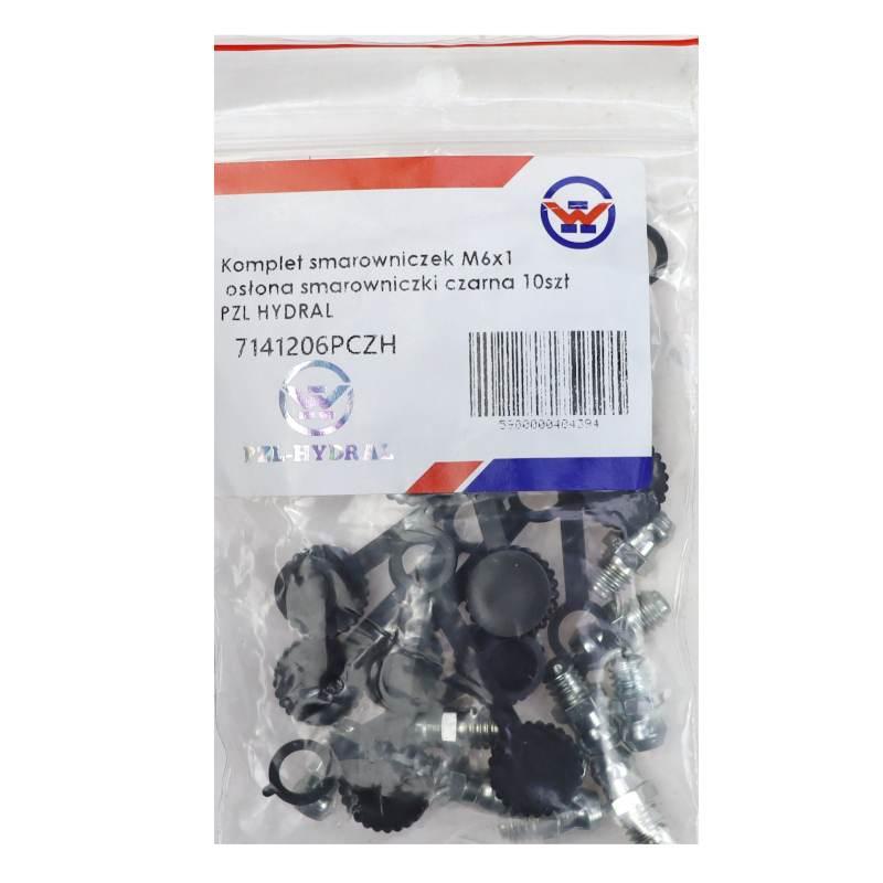 Komplet Smarowniczek M6x1 10szt Osłona Smarowniczki Czarna Pzl Hydral - zdjęcie 3
