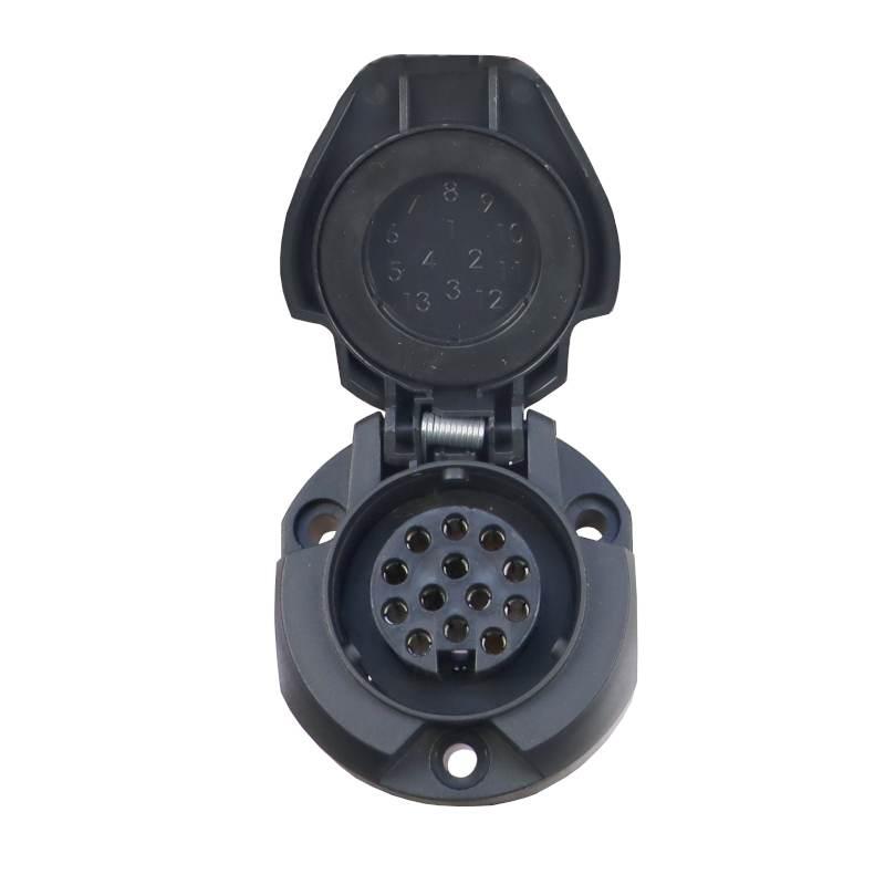 Gniazdo 12v 13-Pin Z Podkładką Gumową Wtyki Niklowane Premium Elmot - zdjęcie 3