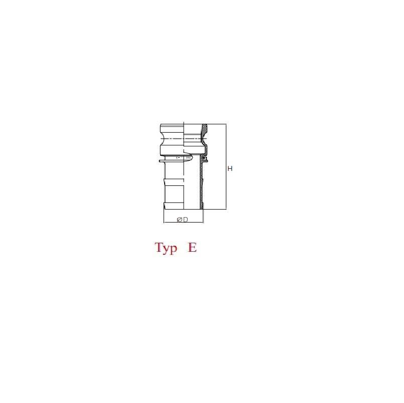 Szybkozłącze Camlock Coupling Wtyczka Typ E Aluminium 1" X 25mm Pzl Hydral