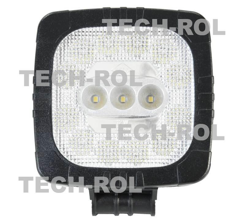 Lampa robocza diodowa kwadratowa 15 led x 0,8W 12W 12V 24V 1000lm 6500K