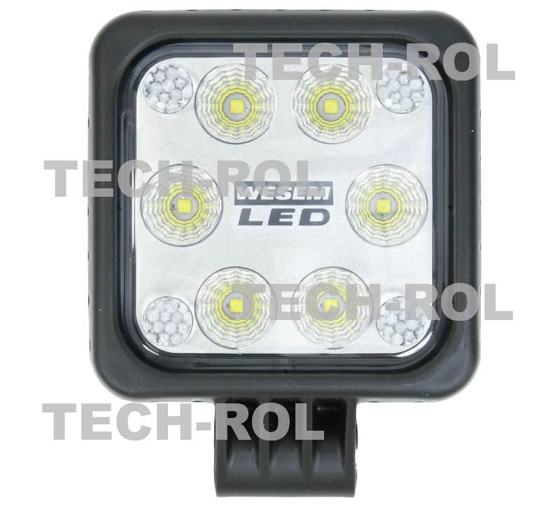Lampa robocza diodowa kwadratowa,6 led x 5W 30W 12V 24V 1500lm 6000K