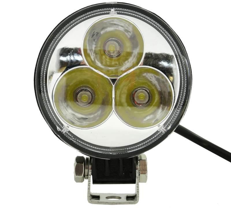 Lampa robocza diodowa okrągła,3 led x3W,9W,12V/24V,913lm,6000K,barwa