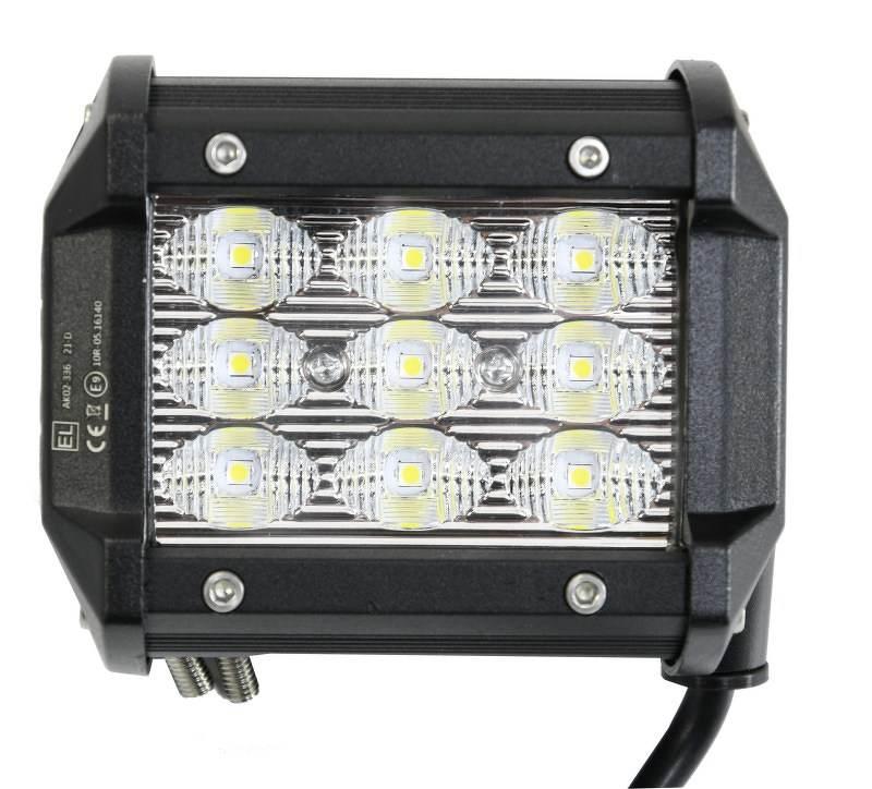 Lampa robocza diodowa prostokątna 9 led x 3W,27W,12V 24V,2700 lm,6000K