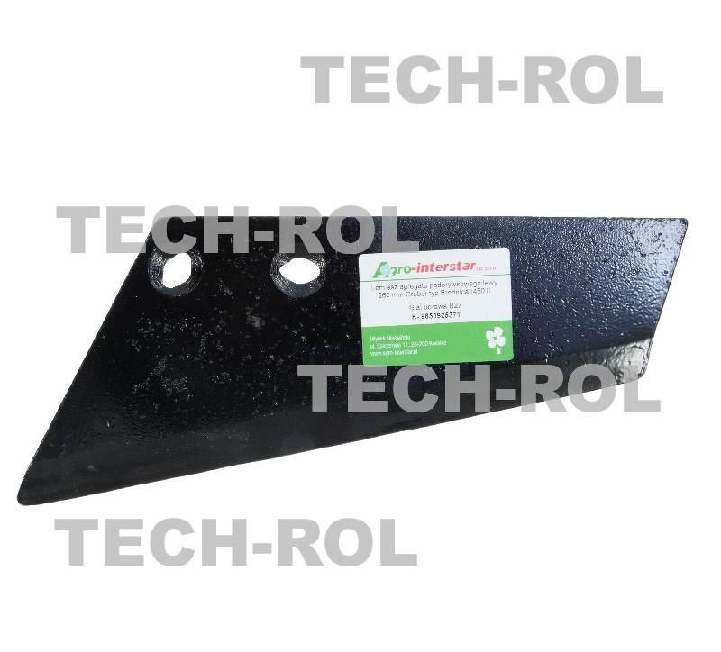 Lemieszyk lewy uniwersalny 260 mm stal borowa typ Brodnica Agregat