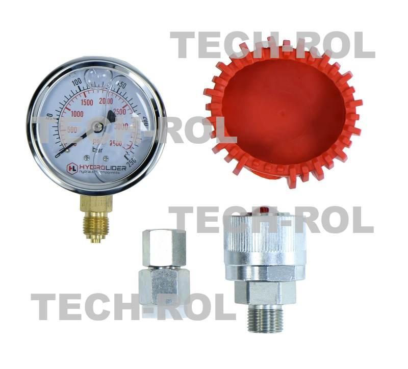 Manometr glicerynowy 0-250 bar fi-63 mm z wtyczką nakręcaną do pomiaru